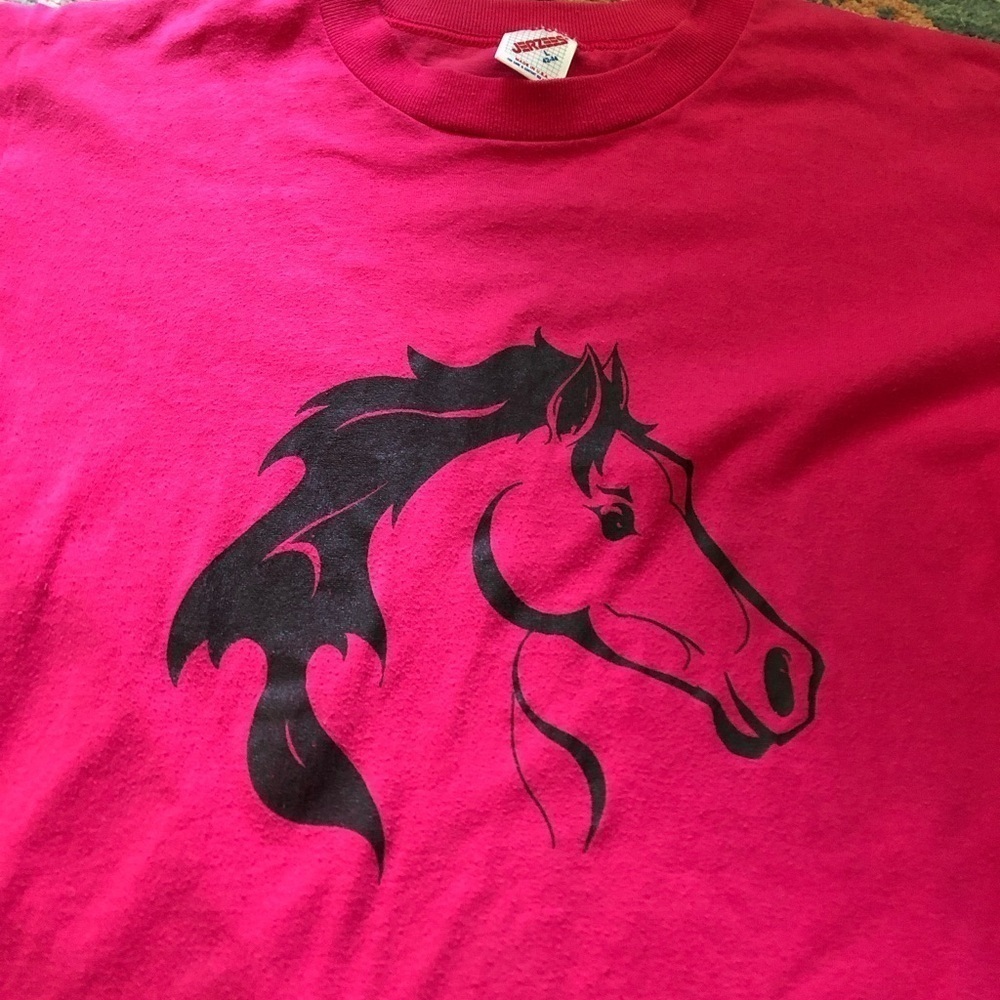 Vintage Pink Horse Jerzees Tee Shirt